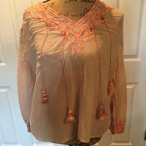 Light Pink Tasseled Shirt